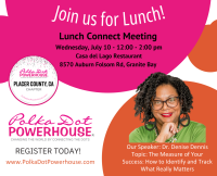 Placer County, CA Lunch Connect Meeting In Person July 10 (12-2pm PST)