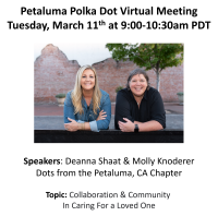 March 2025 Petaluma Virtual Meeting at 9am PST featuring speakers, Deanna Shaat and Molly Knoderer